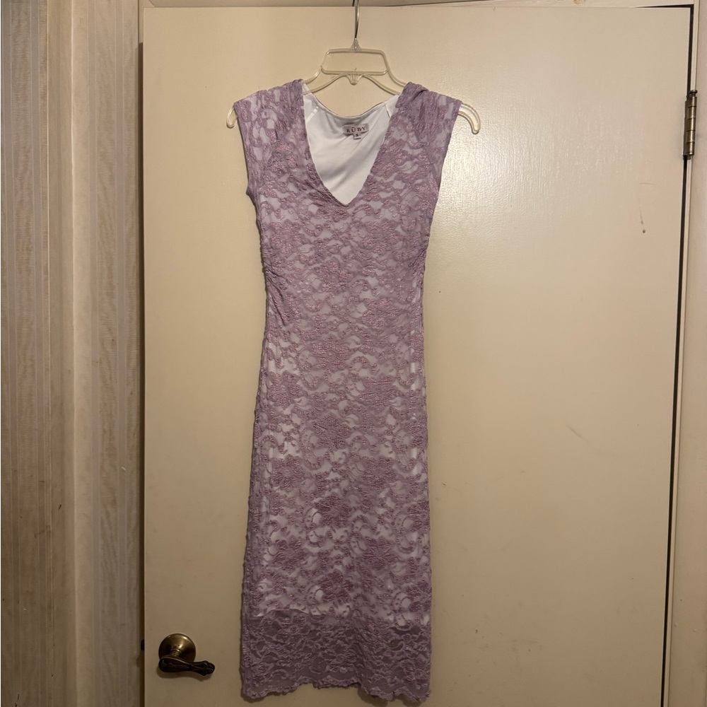 Elegant Lavender Lace Dress